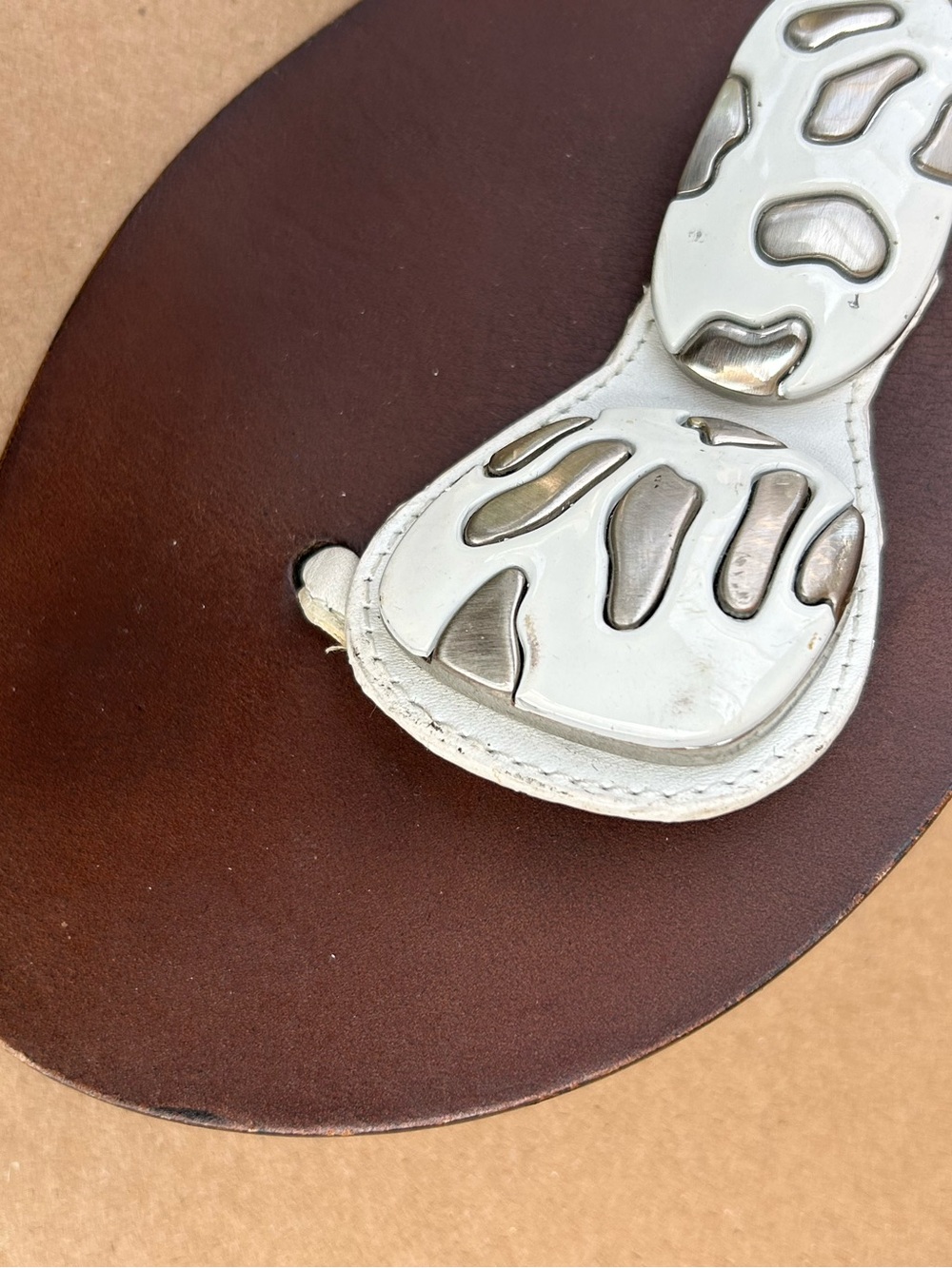 Jean Michel Cazabat Women's Talia Leather Sandals minimalist EU 38.5 US 8 white - Picture 5 of 9